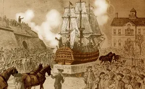 Frigate Float Color Enhanced Print of a 1788 New York Celebration