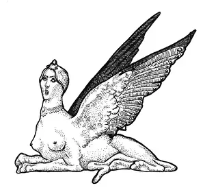 Greek Mythology Prints: Sphinx, Legendary Creature