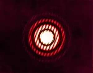 X-Ray Diffraction Print: Color-Enhanced Interference Fringes