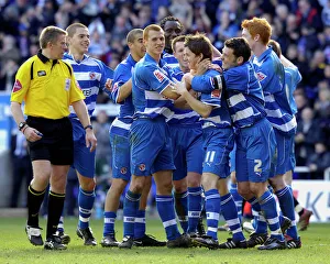 John Oster celebrates his goal against Derby County John Oster celebrates his goal against Derby County